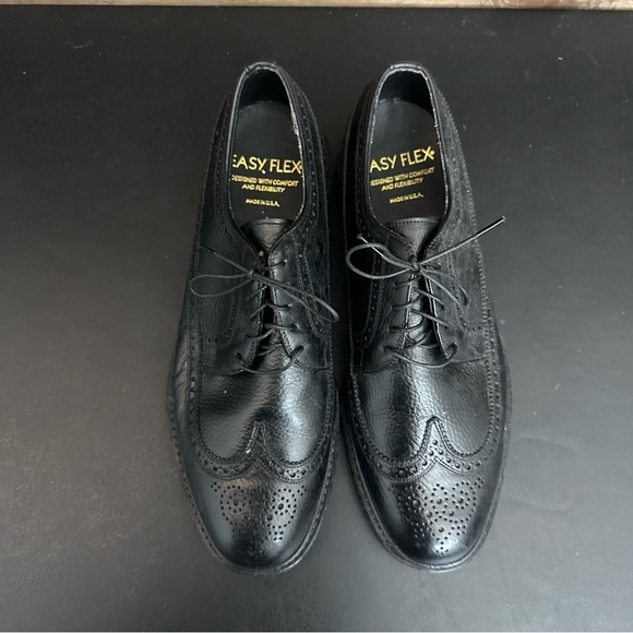 Sears Vintage Easy Flex Mens Brogue Wingtip Shoes Black Made In USA Size‎ 9.5 D main image 8